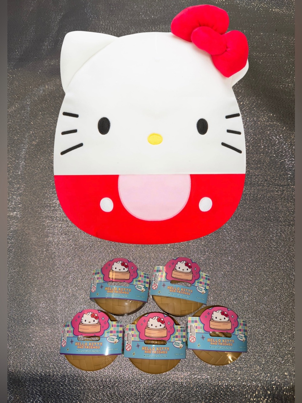 5 Hello Kitty & Friends Mystery Squishies & NWT Hello Kitty Squishmallows